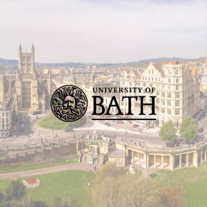 An image of Bath with the University of Bath logo.