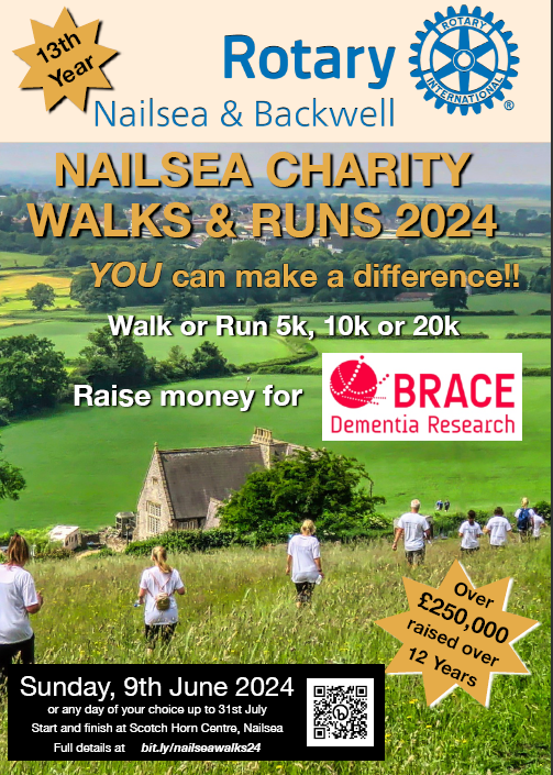 A poster for Nailsea Charity Walks & Runs 2024.