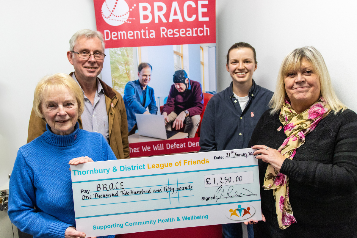 Thornbury & District League of Friends presenting a £1250 cheque to BRACWE.